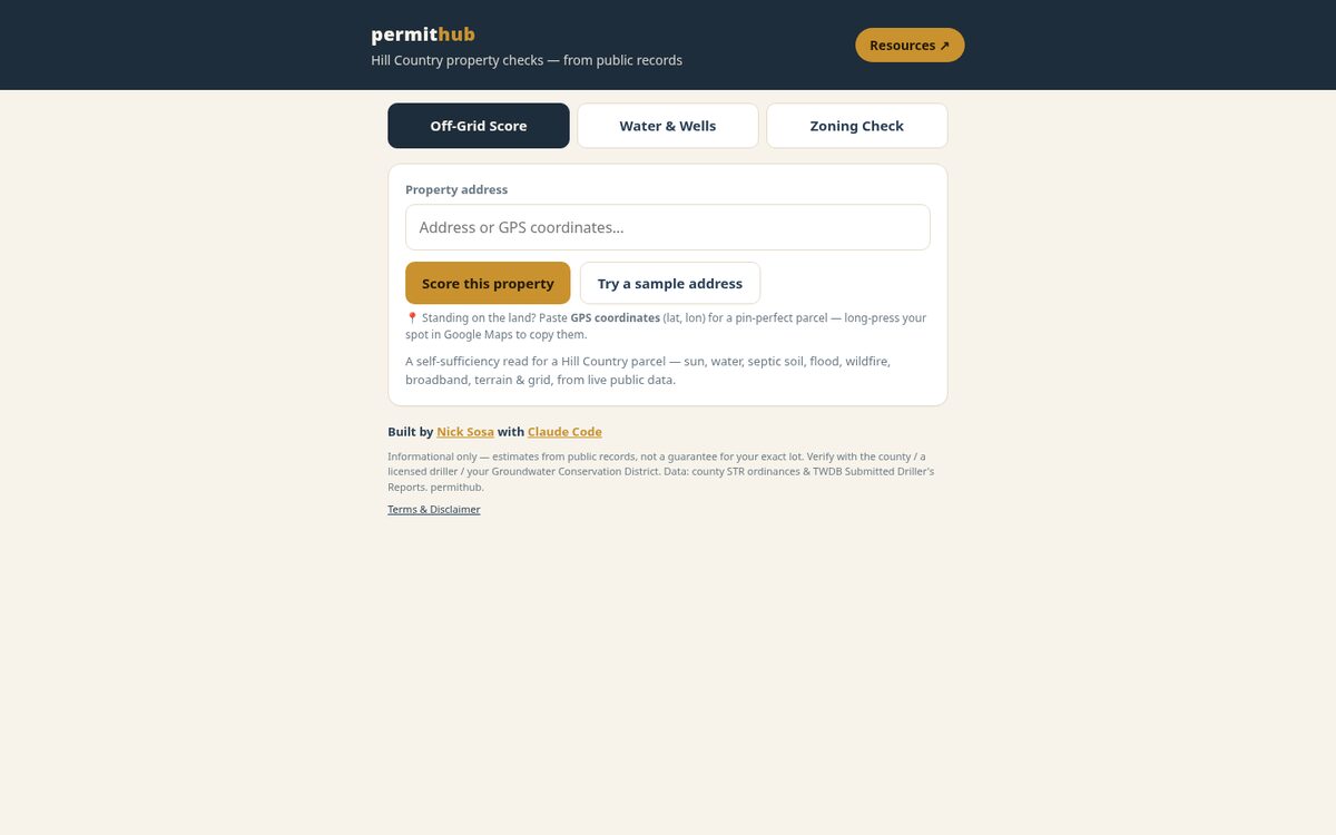permithub — rural land due-diligence engine
